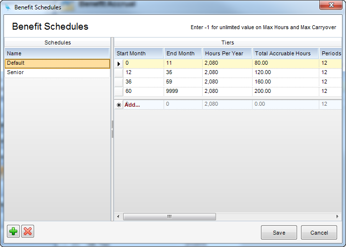 Accrual Schedule