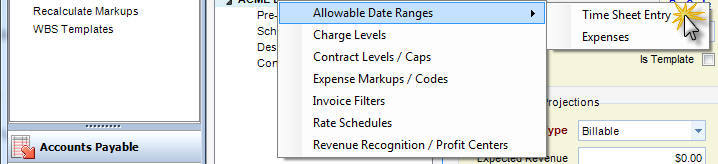 Allowable Date ranges 1