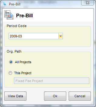 Prebill Report Criteria