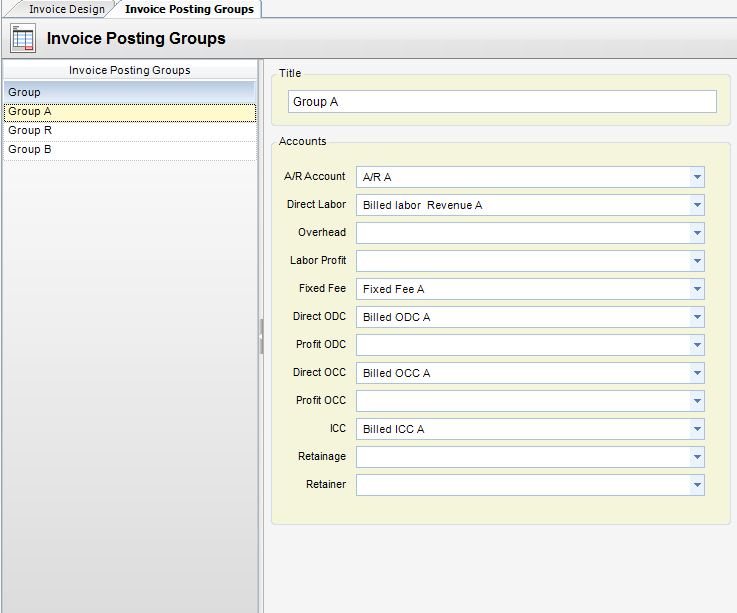 InvoicePosting Groups