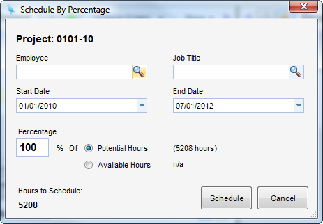 Schedule by Percent